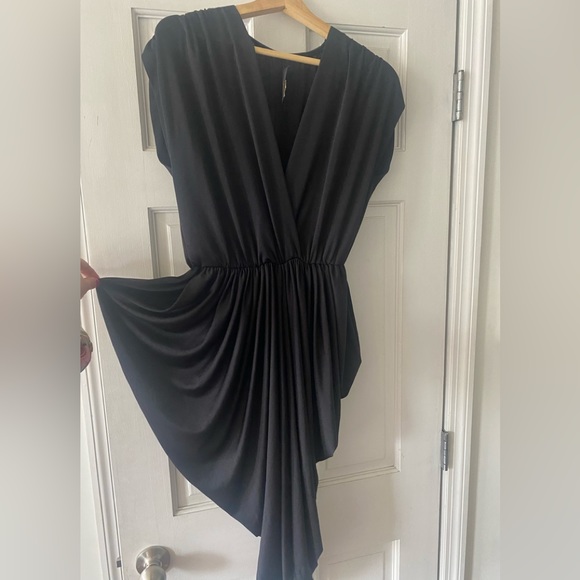 Vintage V Neck Black Dress - Picture 2 of 5